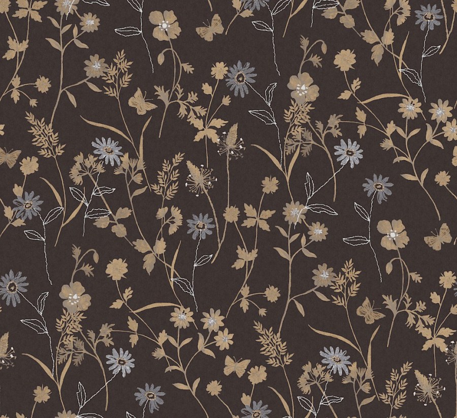 Vliesová tapeta na zeď, hnědá, květiny, ZON105, Amazone, Masureel - Vliesové tapety