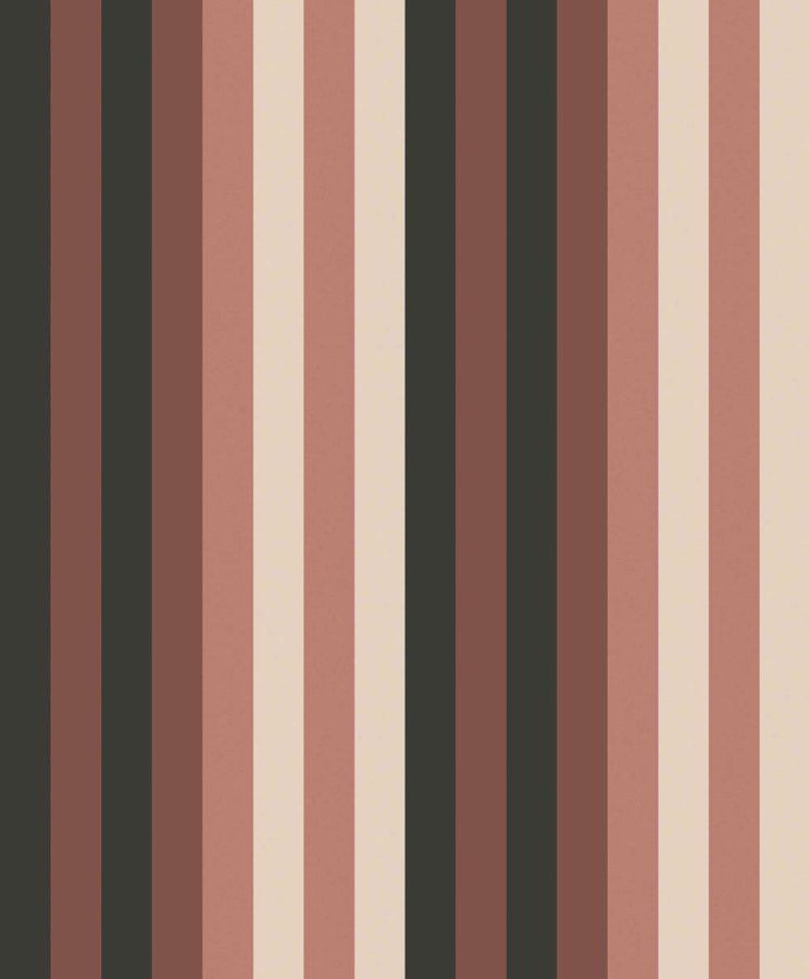 Vliesová tapeta na zeď, hnědo-béžová, geometrická, pruhy, ROM504, Romance, Masureel - Vliesové tapety