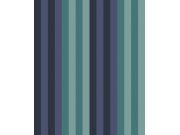 Vliesová tapeta na zeď, zeleno-modrá, geometrická, pruhy, ROM503, Romance, Masureel