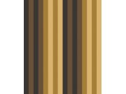 Vliesová tapeta na zeď, hnědo-zlatá, geometrická, pruhy, ROM502, Romance, Masureel