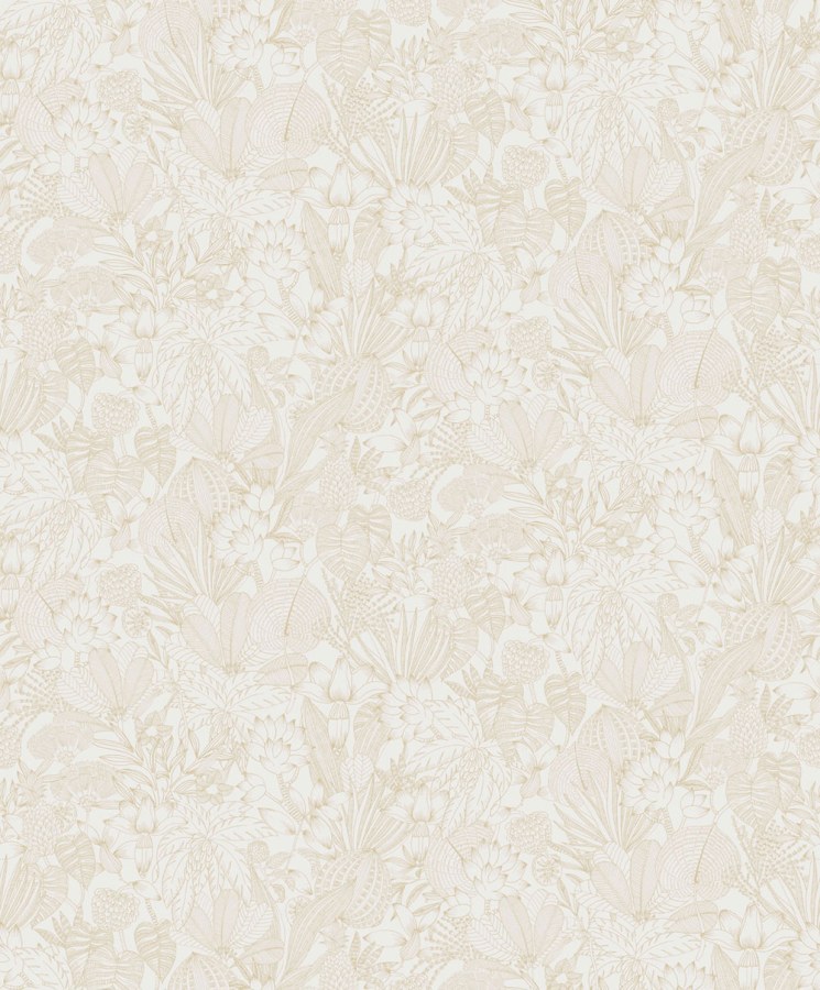 Vliesová tapeta na zeď, bílo-zlatá, listy, ROM102, Romance, Masureel - Vliesové tapety