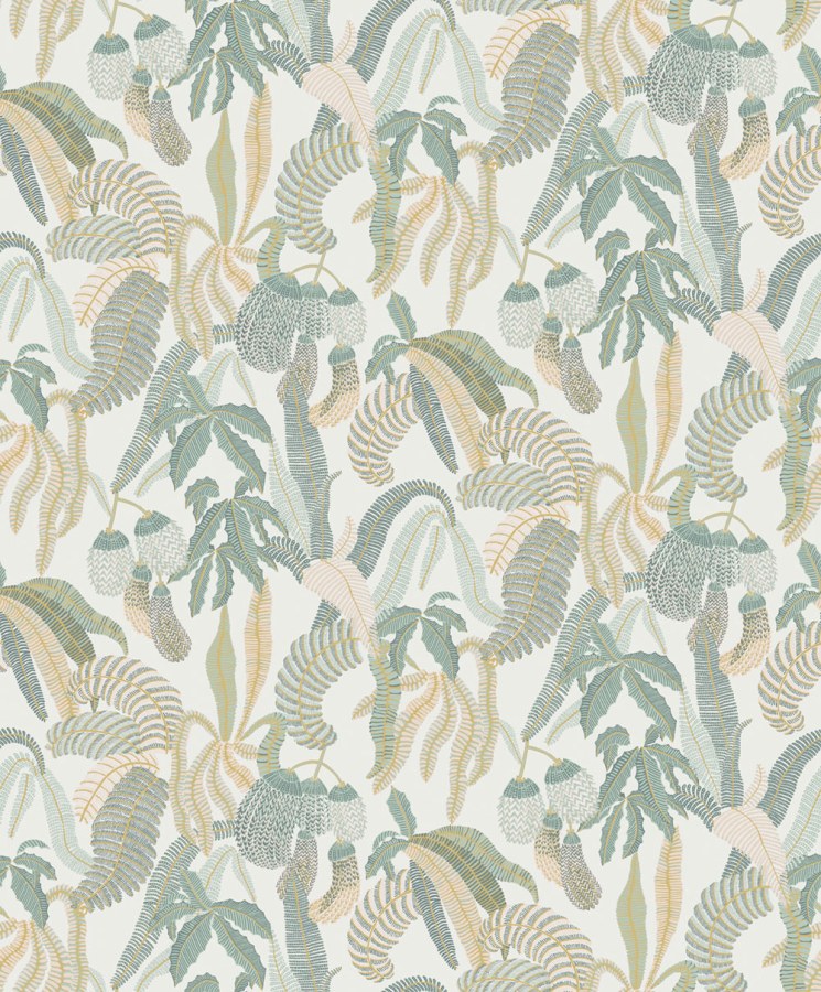 Vliesová tapeta na zeď, zelená, listy, ROM005, Romance, Masureel Vliesová tapeta na zeď, zelená, listy, ROM005, Romance, Masureel