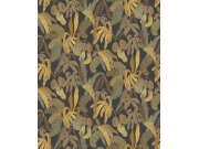 Vliesová tapeta na zeď, černá, listy, ROM002, Romance, Masureel