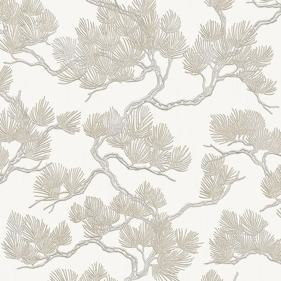 Luxusní vliesová tapeta na zeď, bílá, větvičky, WF121011, Best Sellers, ID Design - Vliesové tapety