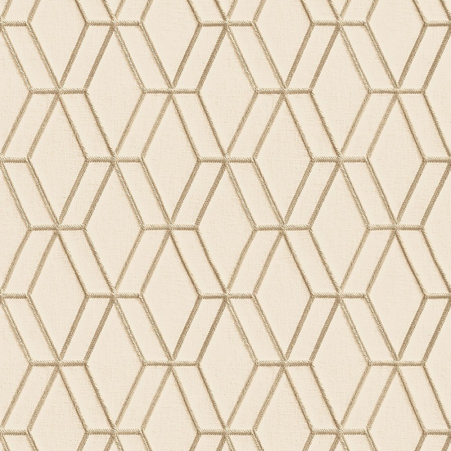 Geometrická vliesová tapeta na zeď, béžová, imitace látky, DE120063, Best Sellers, Design ID - Vliesové tapety