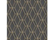 Geometrická vliesová tapeta na zeď, černá, imitace látky, DE120066, Best Sellers, Design ID
