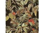 Luxusní vliesová tapeta na zeď, černá, ptáci, listy, DE120015, Best Sellers, Design ID