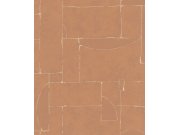 Vliesová tapeta na zeď, hnědo-červená, grafický vzor, 34605, Terra, Marburg