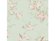 Vliesová tapeta na zeď, zelená, květiny, ptáčci, 125120, Shabby Chic by Rachel Ashwell Tapety Yara - Rachel Ashwell