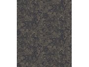 Vliesová tapeta na zeď, černo-zlatá, listy, ROM103, Romance, Masureel