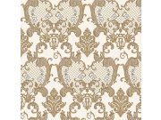 Zámecká vliesová tapeta na zeď, krémovo-zlatá, 1411-5, Dante, AdaWall