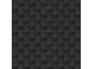 3D geometrická vliesová tapeta na zeď, černá, 20022, New Tekko, Emiliana Parati