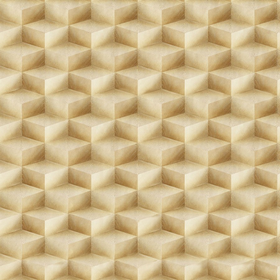 3D geometrická vliesová tapeta na zeď, zlato-béžová, 20016, New Tekko, Emiliana Parati - Vliesové tapety