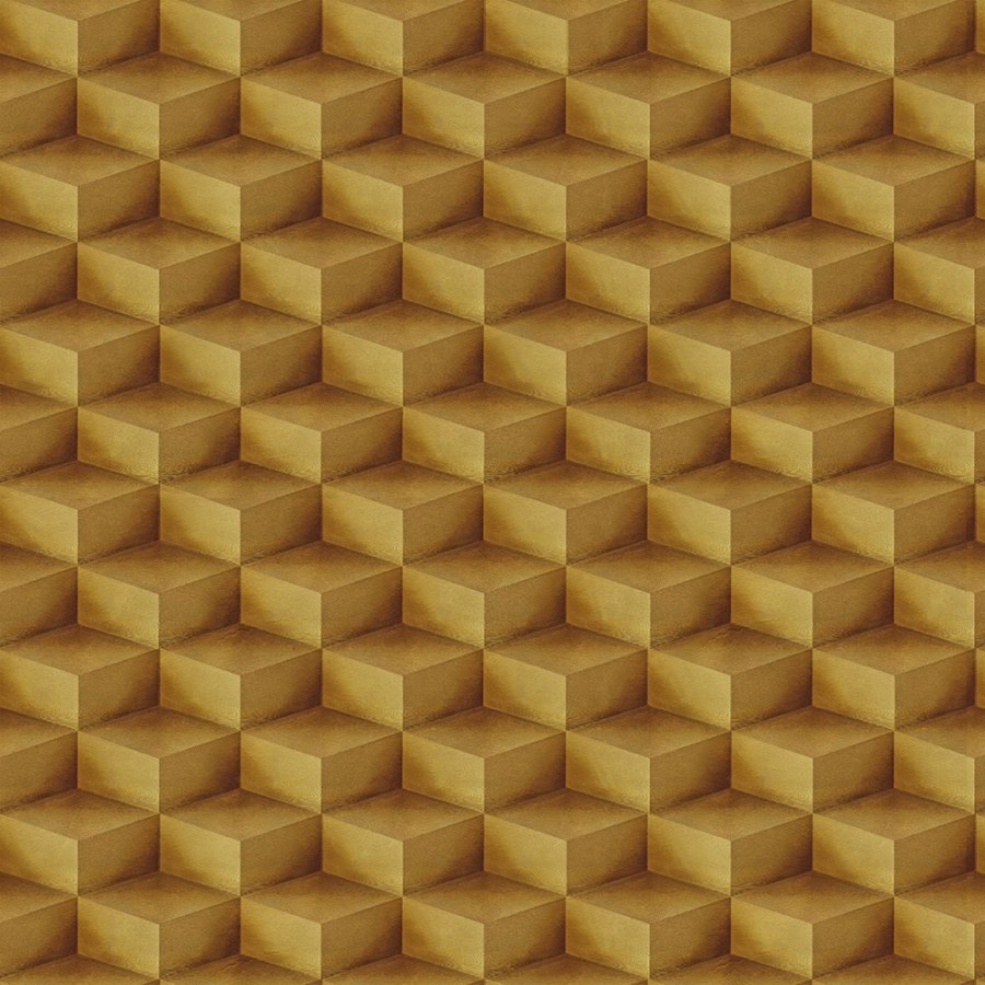 3D geometrická vliesová tapeta na zeď, zlatá, 20015, New Tekko, Emiliana Parati - Vliesové tapety