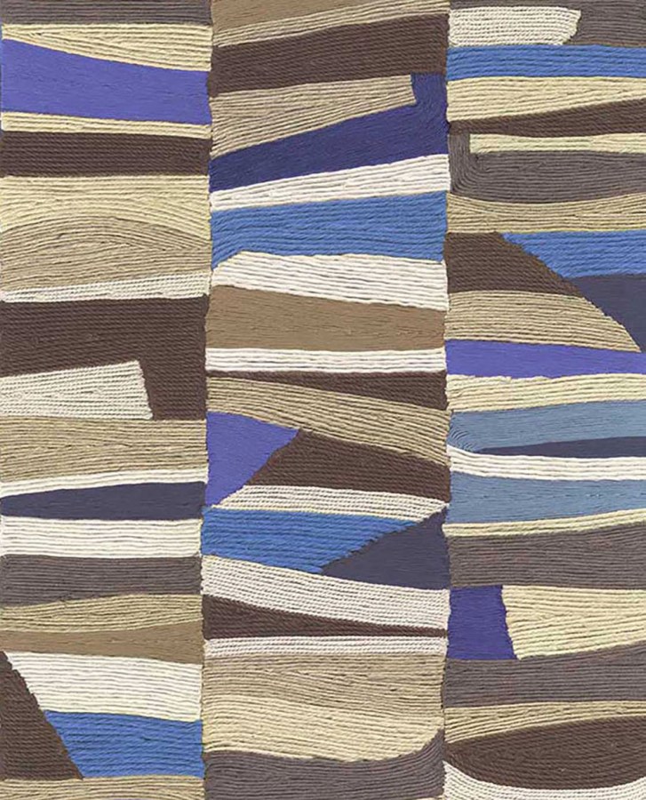 Vliesová tapeta na zeď, modro-béžová, imitace rohože, 340572, Groovy, Eijffinger - Vliesové tapety