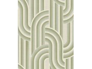 Geometrická vliesová tapeta na zeď, zeleno-béžová, retro, 340561, Groovy, Eijffinger