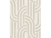 Tapety Yara Tapety dle materiálu Vliesové tapety - Geometrická vliesová tapeta na zeď, šedo-béžová, retro, 340560, Groovy, Eijffinger Geometrická vliesová tapeta na zeď, šedo-béžová, retro, 340560, Groovy, Eijffinger