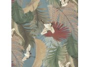 Vliesová tapeta na zeď, listy, jeřábi v letu, 73821, Tendenze, Emiliana Parati