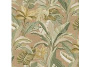 Luxusní vliesová tapeta na zeď, hnědo-zelená, květiny, listy, 73806, Tendenze, Emiliana Parati