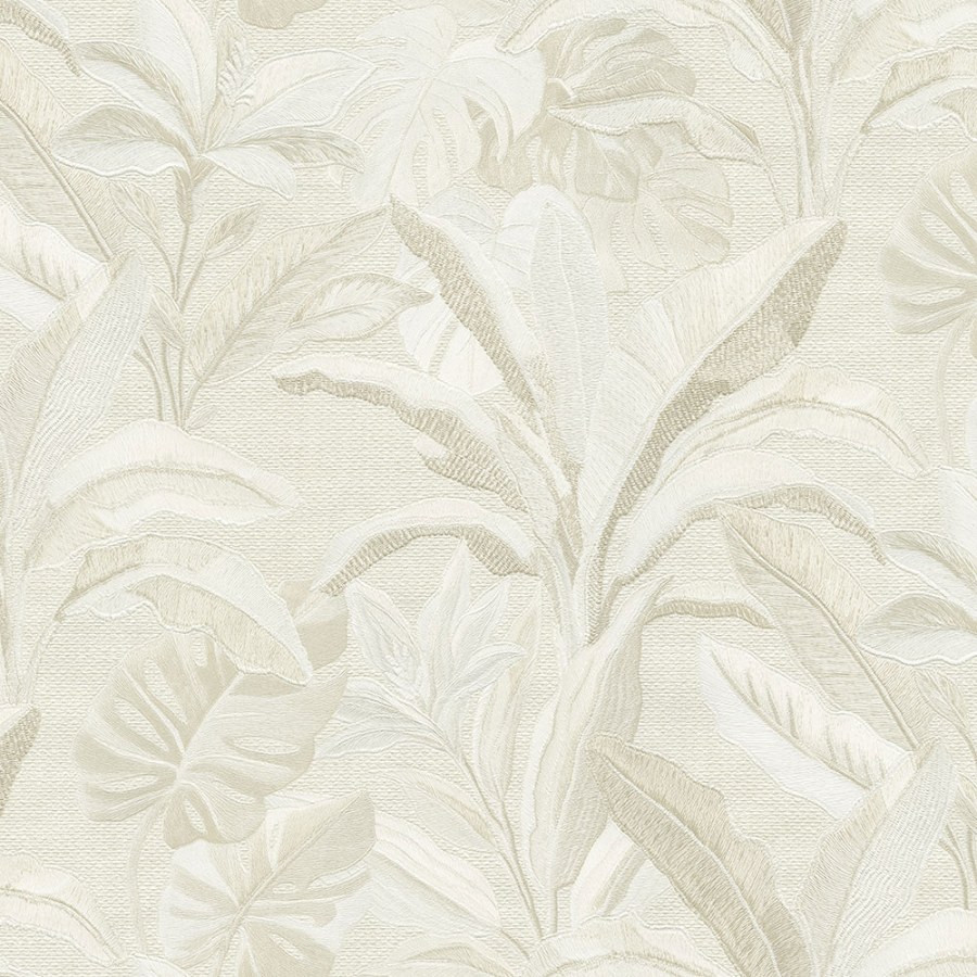 Luxusní vliesová tapeta na zeď, krémová, květiny, listy, 73805, Tendenze, Emiliana Parati - Vliesové tapety