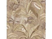 Luxusní vliesová tapeta na zeď, hnědo-zlatá, květiny, listy, 73804, Tendenze, Emiliana Parati