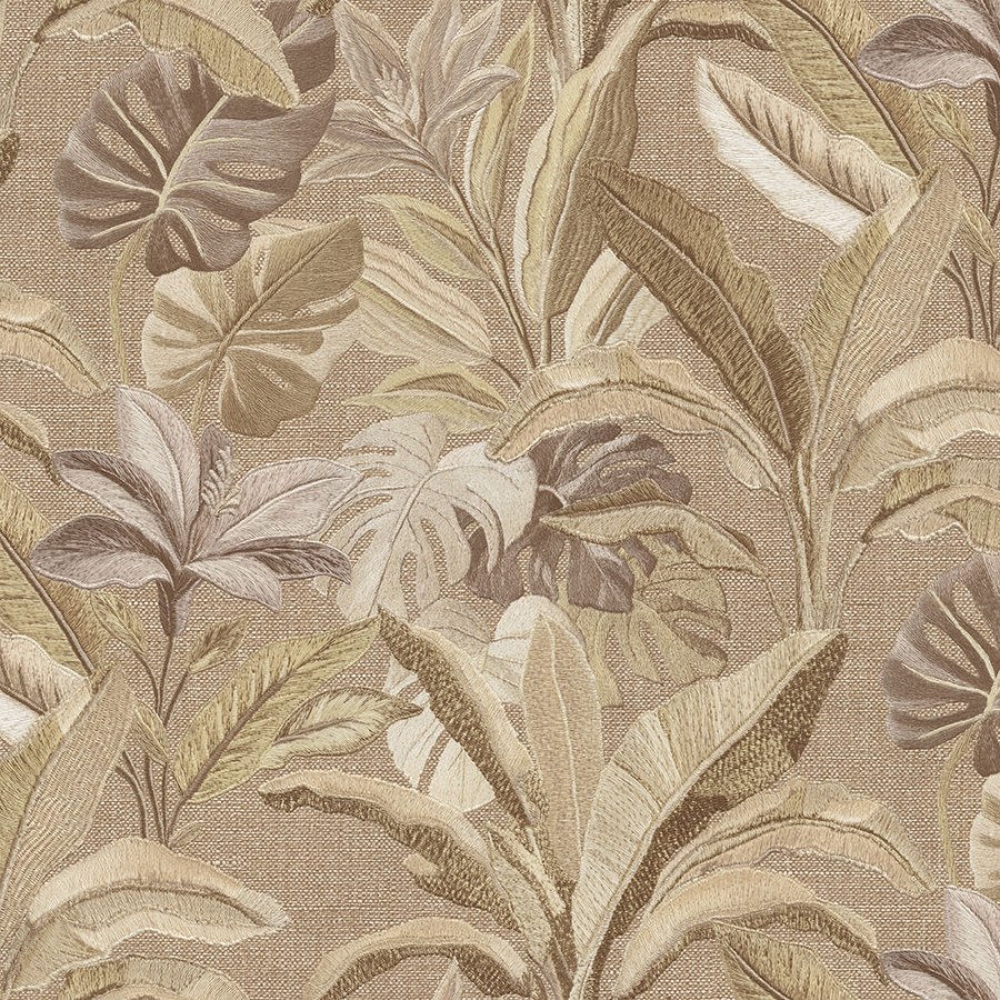 Luxusní vliesová tapeta na zeď, hnědo-zlatá, květiny, listy, 73804, Tendenze, Emiliana Parati - Vliesové tapety