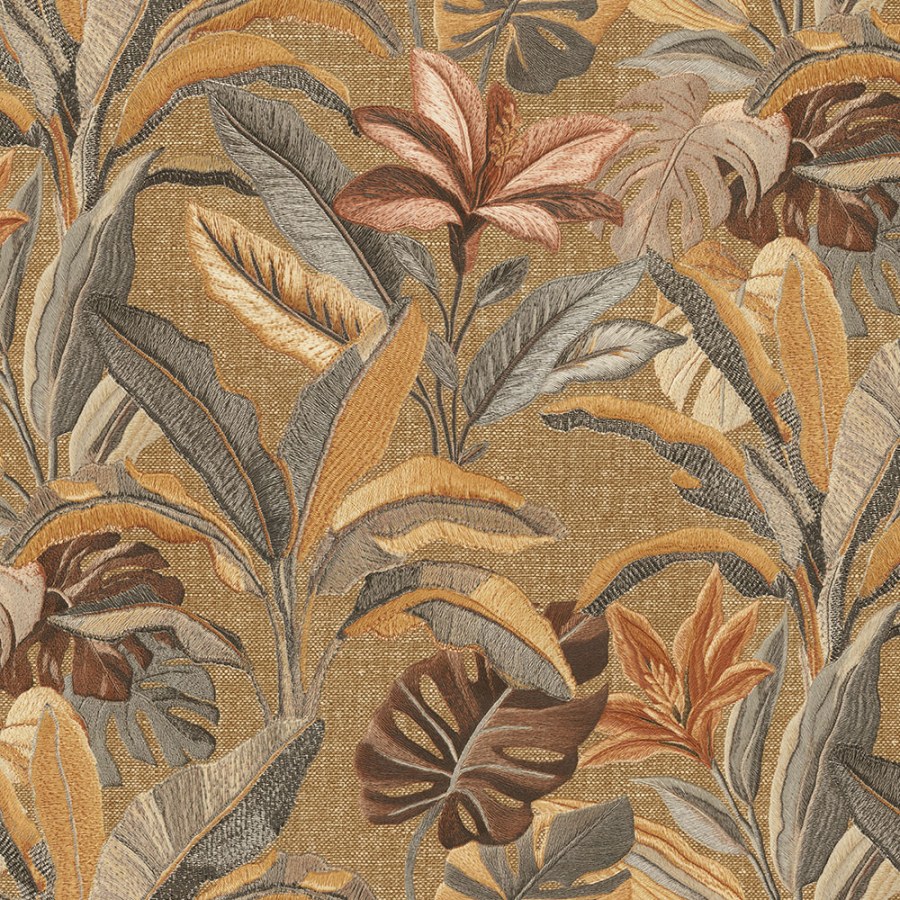 Tapety Yara - Tapety dle materiálu - Vliesové tapety - Luxusní vliesová tapeta na zeď, hnědá, květiny, listy, 73801, Tendenze, Emiliana Parati Luxusní vliesová tapeta na zeď, hnědá, květiny, listy, 73801, Tendenze, Emiliana Parati - Vliesové tapety