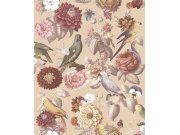 Vliesová tapeta na zeď, béžová, květiny, papoušci, 15548, Botany House, Cristiana Masi by Parato