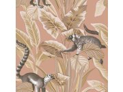 Vliesová tapeta na zeď, růžová, listy, zvířata, 15534, Botany House, Cristiana Masi by Parato
