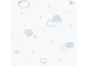 Dětská vliesová tapeta na zeď, modrá, mráčky, 288-2, Enzo, ICH Wallcoverings