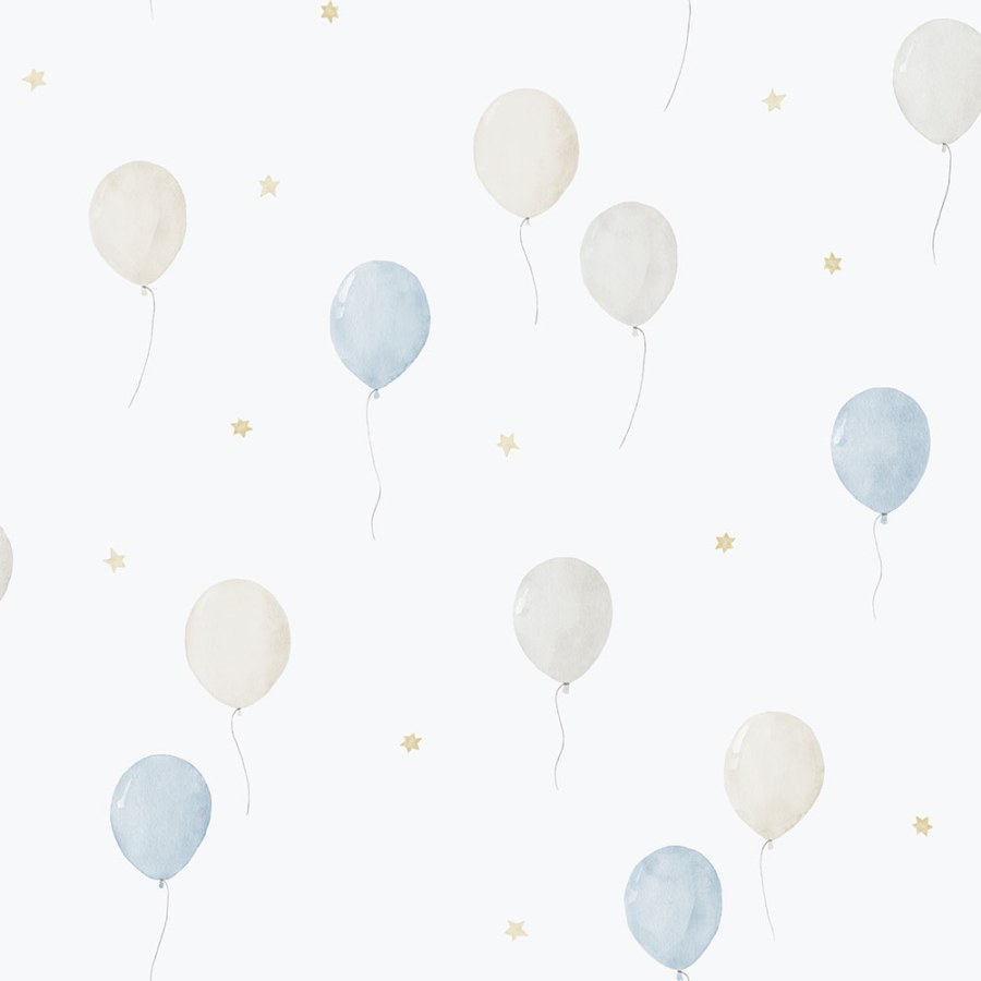 Dětská vliesová tapeta na zeď, modrá, balonky, 287-2, Enzo, ICH Wallcoverings - Vliesové tapety