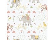 Dětská vliesová tapeta na zeď, šedo-růžová, zvířátka, 285-4, Enzo, ICH Wallcoverings