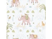 Dětská vliesová tapeta na zeď, růžová, zvířátka, 285-1, Enzo, ICH Wallcoverings