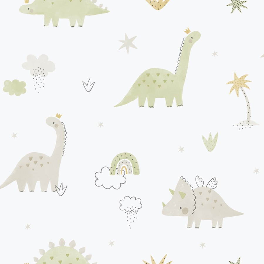Dětská vliesová tapeta na zeď, zelená, dinosauři, 283-3, Enzo, ICH Wallcoverings - Vliesové tapety