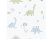 Dětská vliesová tapeta na zeď, modro-zelená, dinosauři, 283-2, Enzo, ICH Wallcoverings
