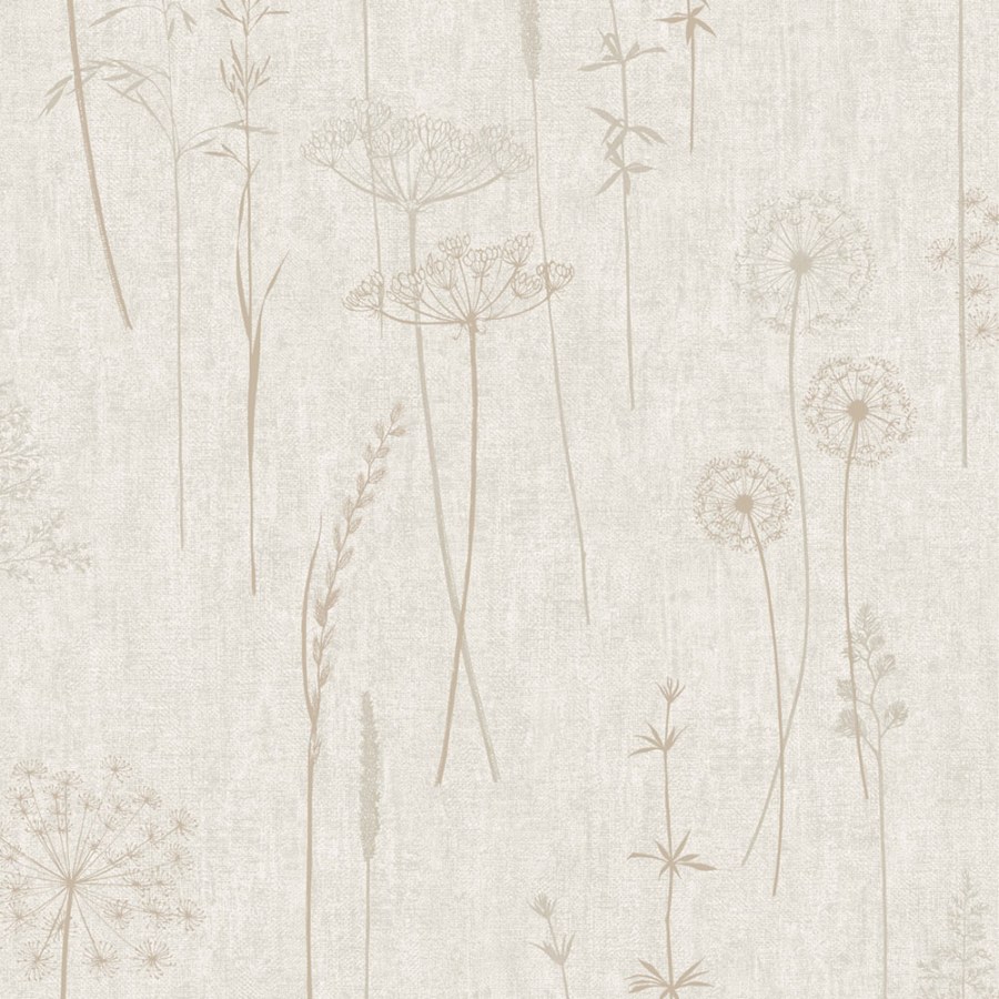 Vliesová tapeta na zeď, béžová, luční květiny a trávy, 104887, Simplicity, Graham Brown - Vliesové tapety