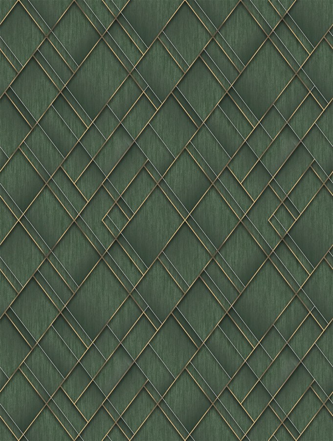 Geometrická vliesová obrazová tapeta na zeď, zelená, FW4037-5, Feature Walls, Decoprint