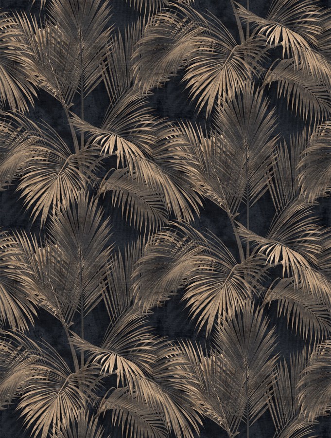 Vliesová obrazová tapeta na zeď, černo-hnědá, palmy, listy, FW4034-1, Feature Walls, Decoprint - Vliesové tapety
