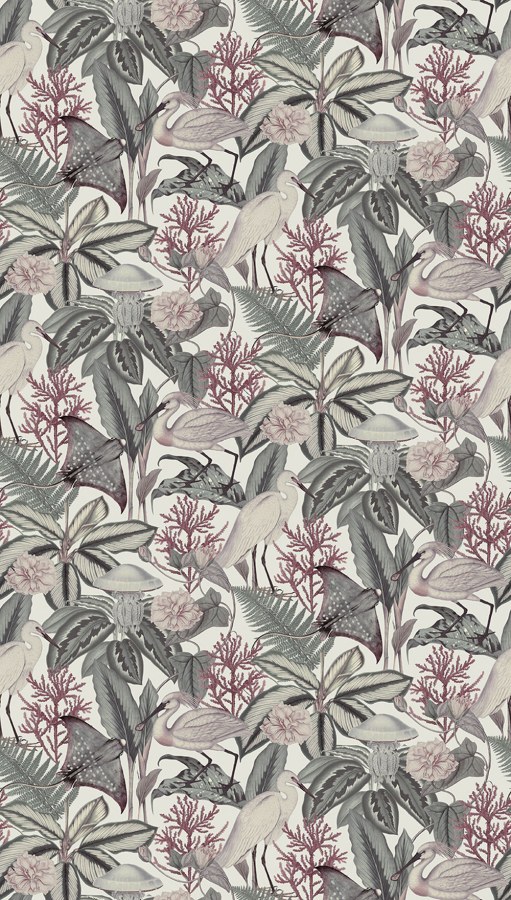 Vliesová obrazová tapeta na zeď, zelená, ptáci, listy, FW4061-5, Feature Walls, Decoprint - Vliesové tapety