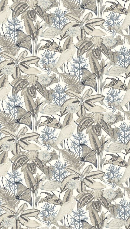 Tapety Yara - Tapety dle materiálu - Vliesové tapety - Vliesová obrazová tapeta na zeď, šedo-béžová, ptáci, listy, FW4061-4, Feature Walls, Decoprint Vliesová obrazová tapeta na zeď, šedo-béžová, ptáci, listy, FW4061-4, Feature Walls, Decoprint - Vliesové tapety