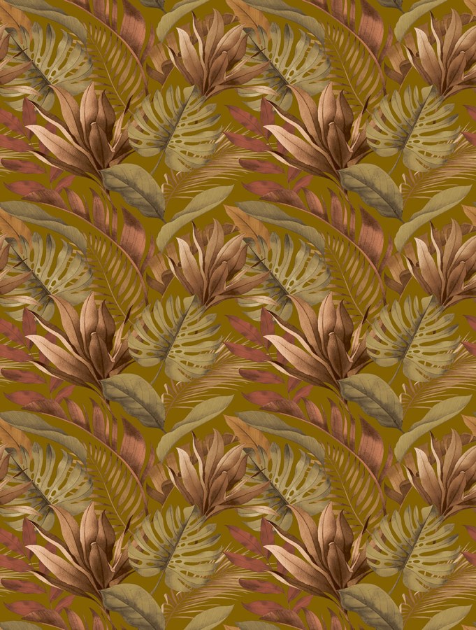 Vliesová obrazová tapeta na zeď, hnědá, listy, FW4059-3, Feature Walls, Decoprint - Vliesové tapety