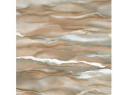 Vliesová tapeta na zeď, hnědo-zlatá, vlnky, mramor, SA524046, Santa Fe, Design ID