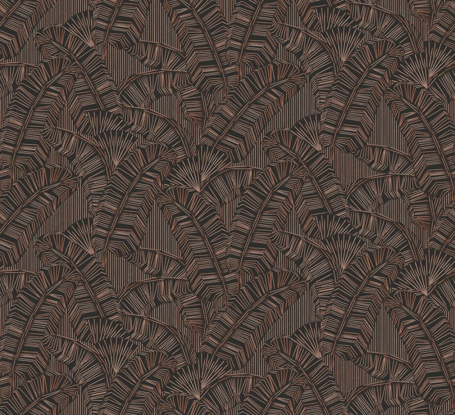 Vliesová tapeta na zeď, černá, listy, AMA403, Amani, Masureel - Vliesové tapety