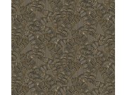 Vliesová tapeta na zeď, černá, listy, AMA402, Amani, Masureel