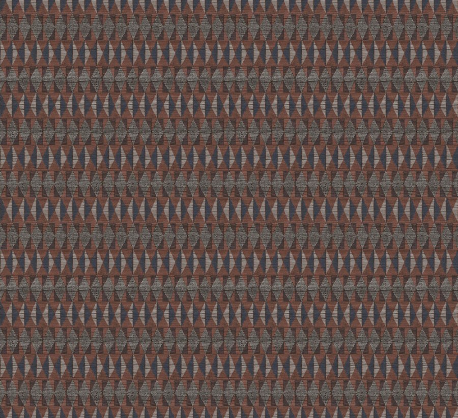 Geometrická vliesová tapeta na zeď, hnědo-modrá, etno, AMA205, Amani, Masureel - Vliesové tapety