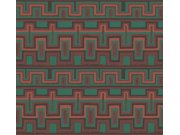 Tapety Yara Tapety dle materiálu Vliesové tapety - Geometrická vliesová tapeta na zeď, hnědo-zelená, etno, AMA005, Amani, Masureel Geometrická vliesová tapeta na zeď, hnědo-zelená, etno, AMA005, Amani, Masureel