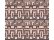 Geometrická vliesová tapeta na zeď, černo-hnědá, etno, AMA004, Amani, Masureel