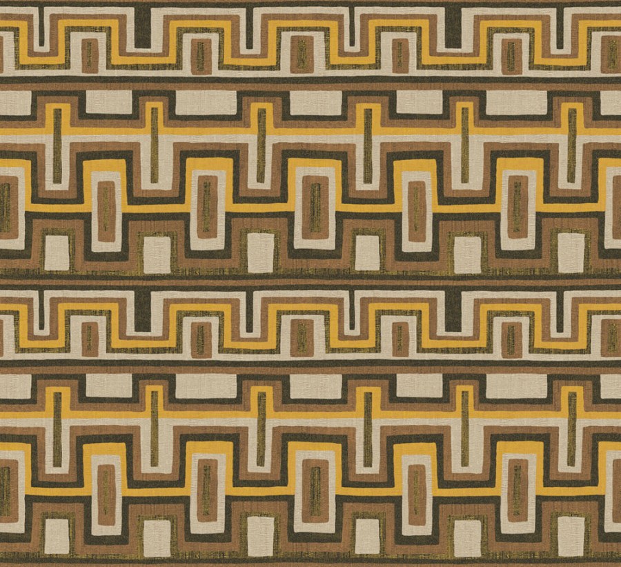 Geometrická vliesová tapeta na zeď, hnědá, etno, AMA002, Amani, Masureel - Vliesové tapety