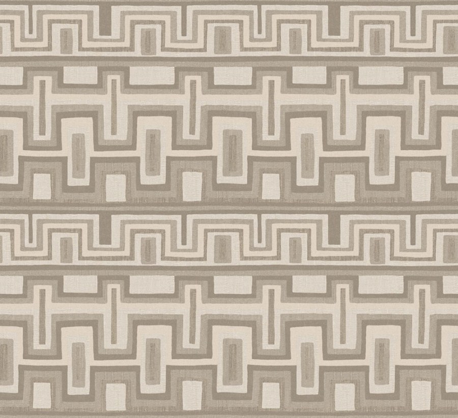 Geometrická vliesová tapeta na zeď, béžová, etno, AMA001, Amani, Masureel - Vliesové tapety
