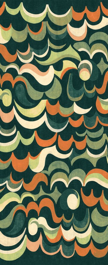 Vliesová obrazová tapeta na zeď, zelená, vlnky, DGRHA1043-300, Rhapsody, Masureel - Vliesové tapety